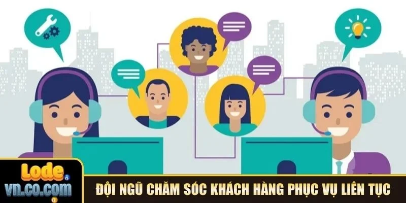 Đội ngũ chăm sóc khách hàng phục vụ liên tục 