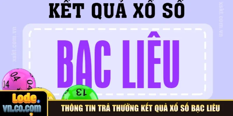 Thông tin trả thưởng kết quả xổ số Bạc Liêu